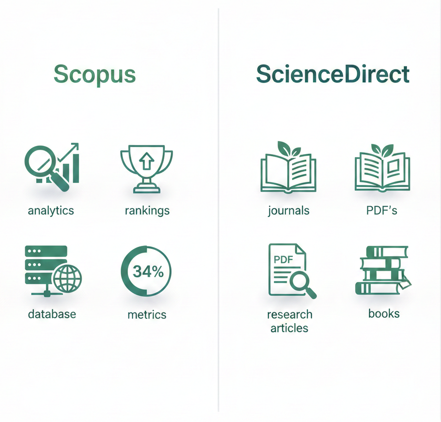 What is the difference between Scopus and ScienceDirect?