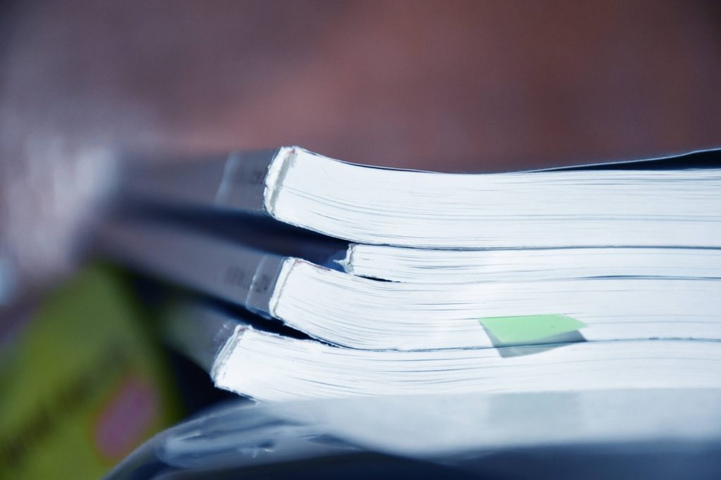 Documents with a bookmark on the shelf